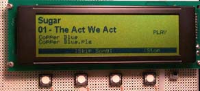 [MkI Head Unit showing active playlist]